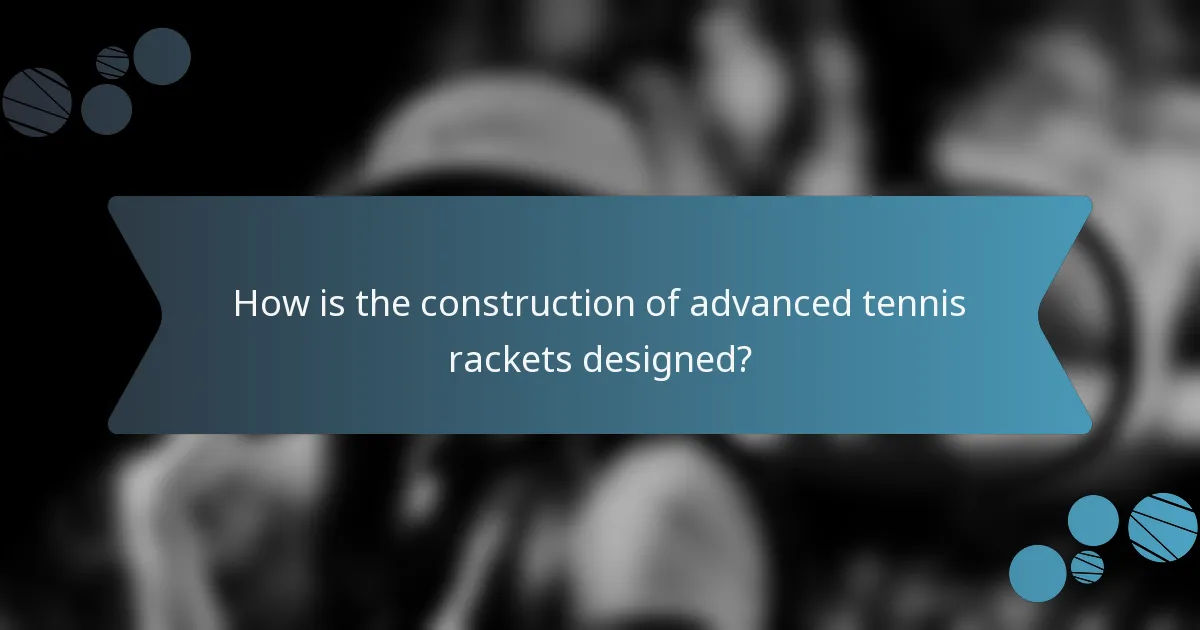 How is the construction of advanced tennis rackets designed?