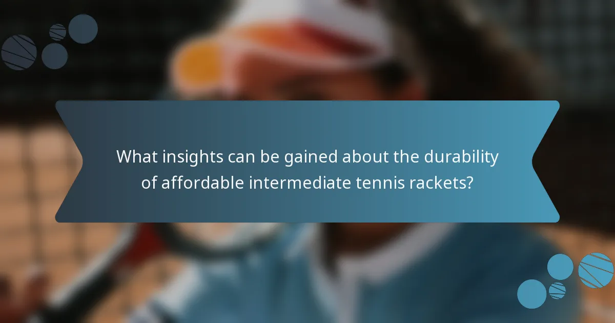 What insights can be gained about the durability of affordable intermediate tennis rackets?
