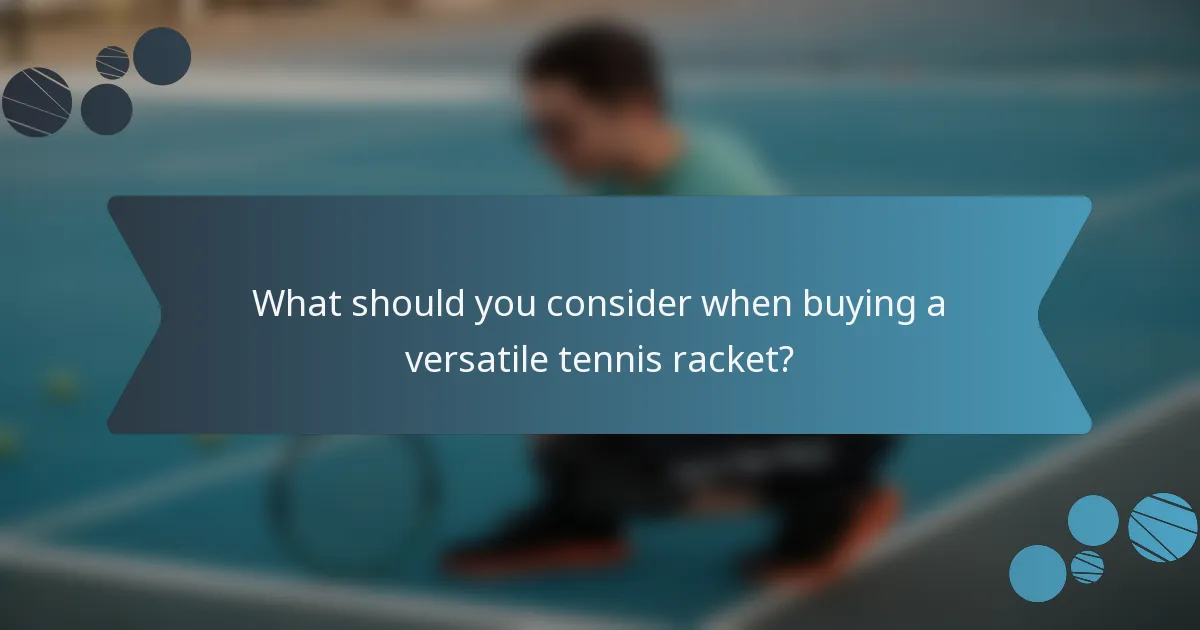 What should you consider when buying a versatile tennis racket?